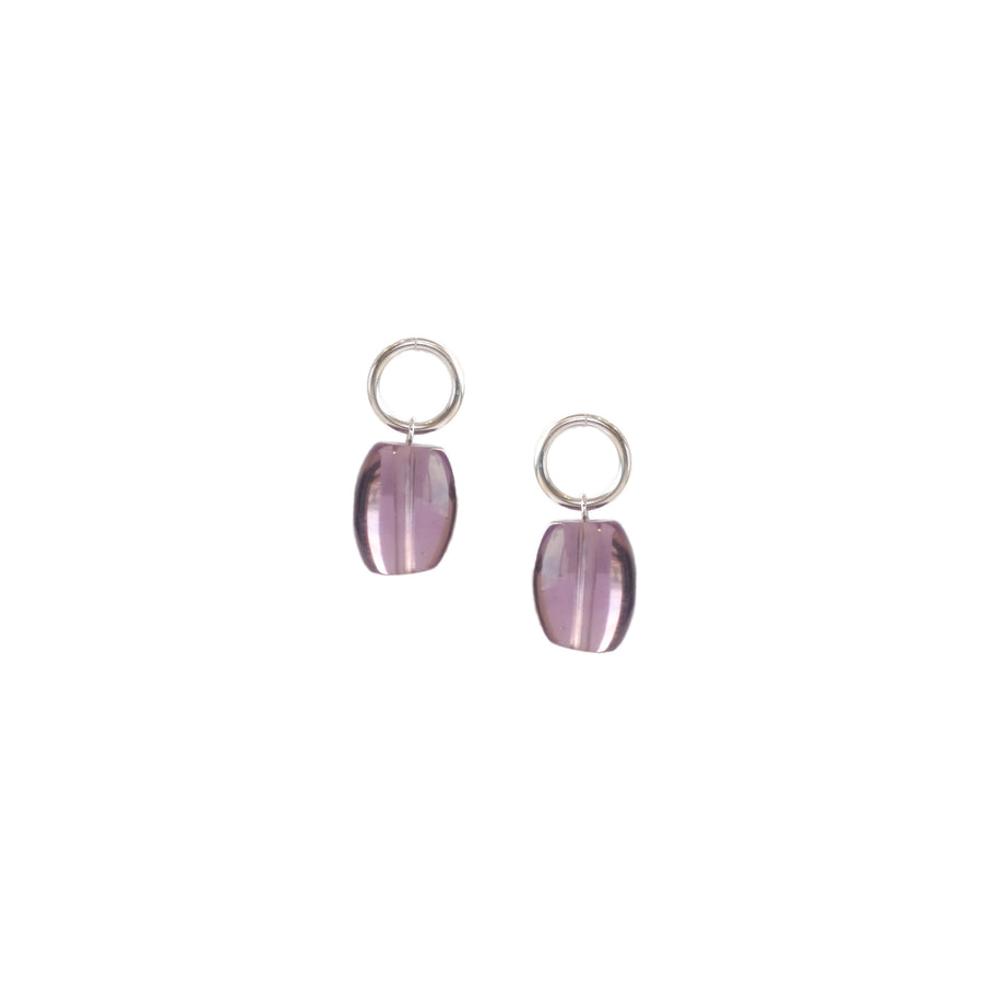 Barrel Charms in Amethyst (Sterling Silver)