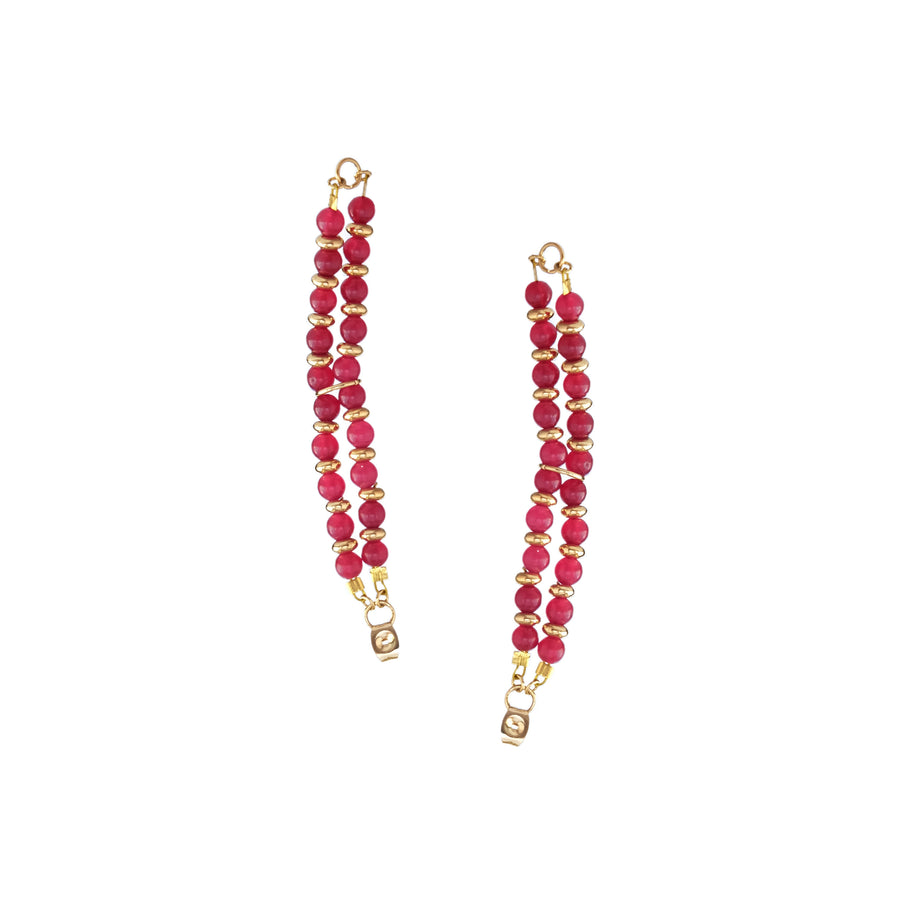 Kella Hoop Drops in Red Agate