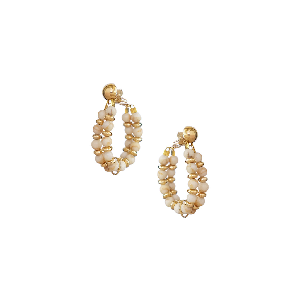 Kella Hoop Drops in White Turquoise