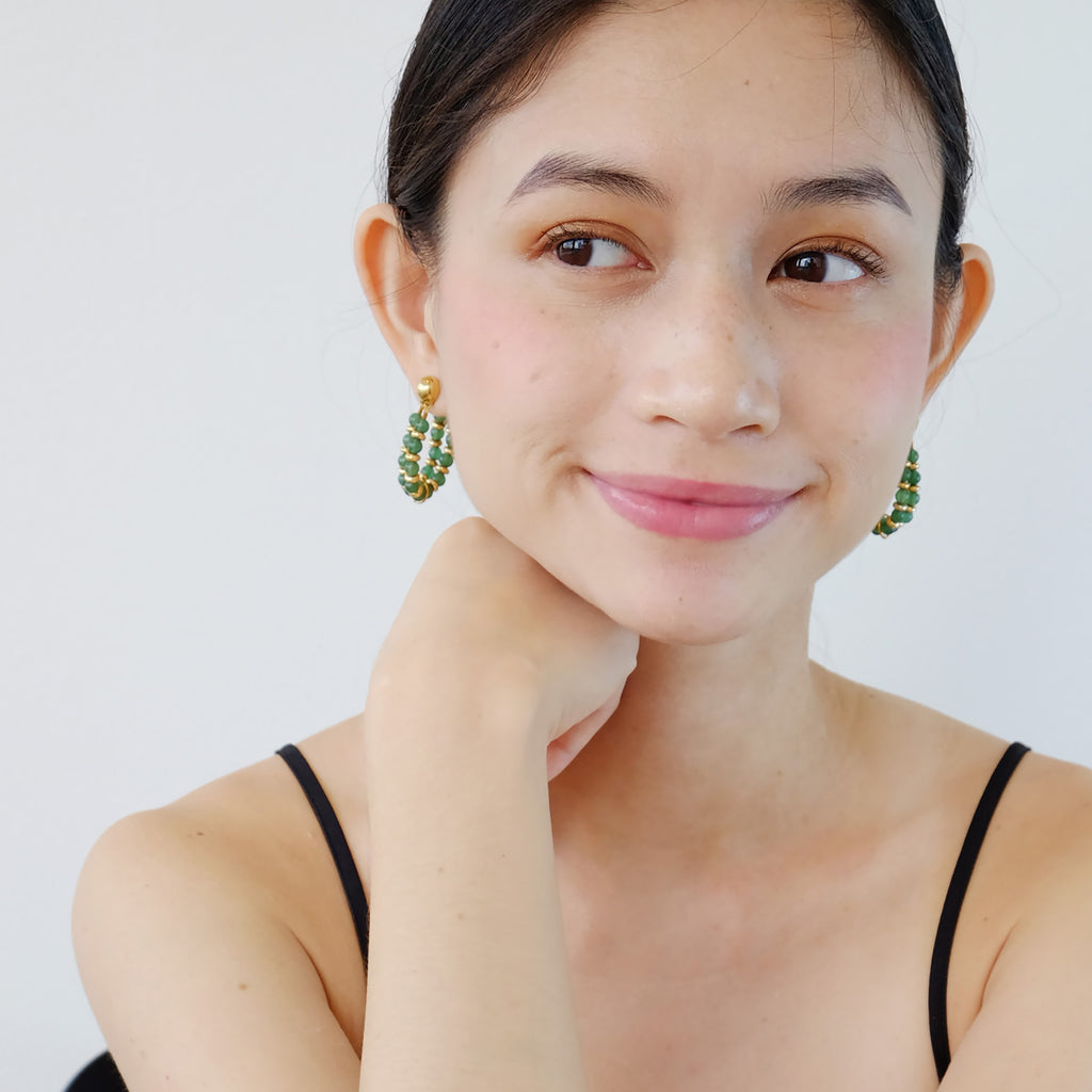 Kella Detachable Earrings in Jade