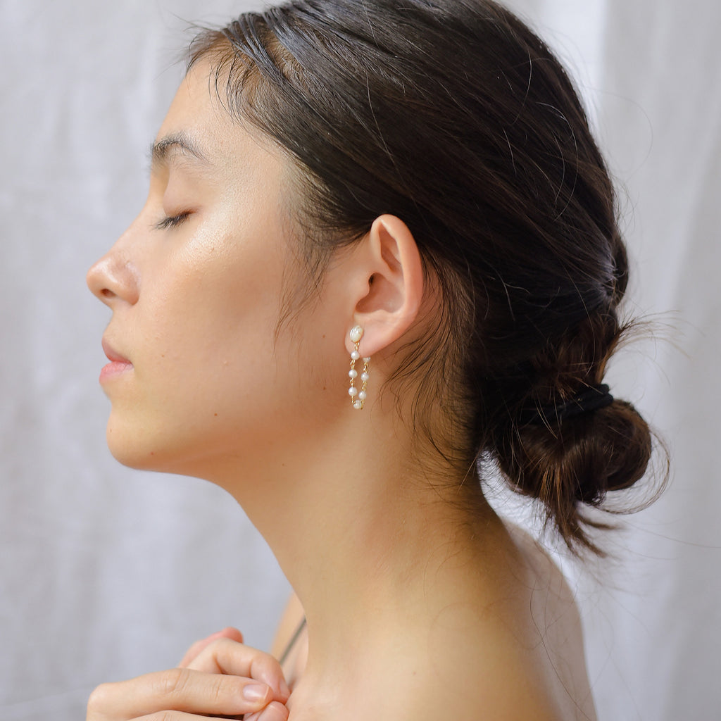 Pearl Rope Danglers in 14k Gold (Pre-Order)