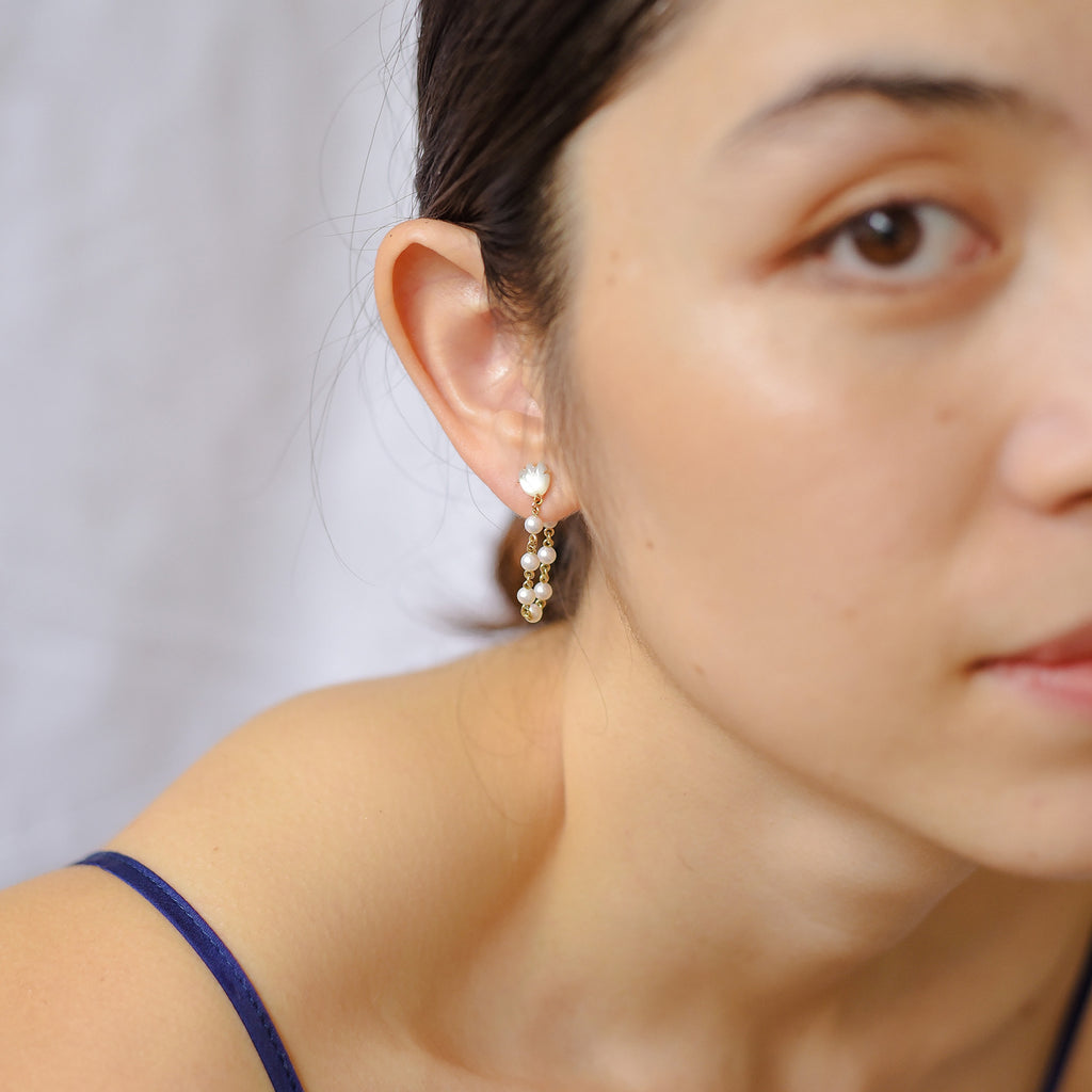 Pearl Rope Danglers in 14k Gold (Pre-Order)