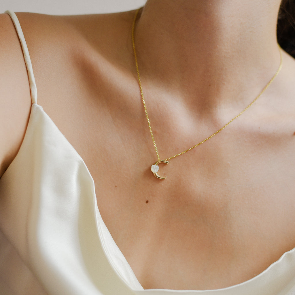 Reyna Alphabet Pendant in 14k Gold (Pre-Order)