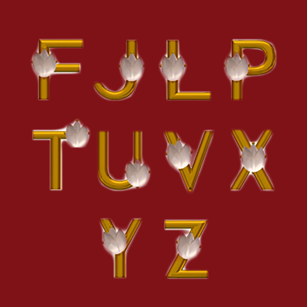 Reyna Alphabet Pendant in 14k Gold (Pre-Order)