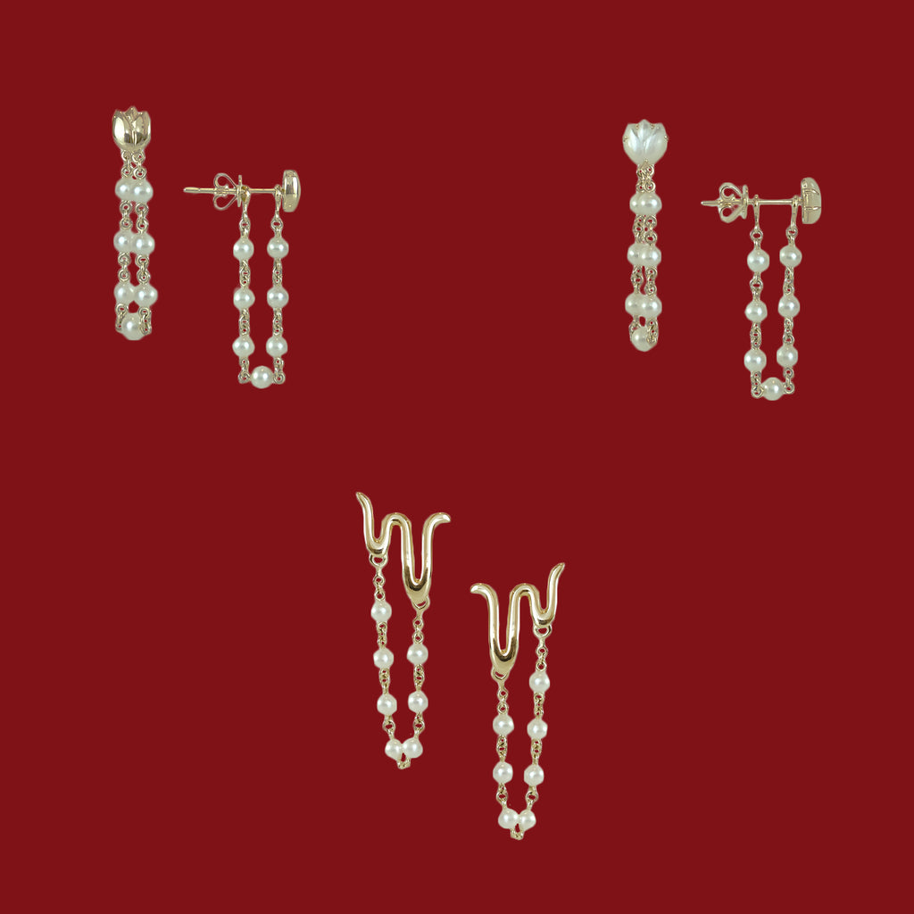 Pearl Rope Danglers in 14k Gold (Pre-Order)
