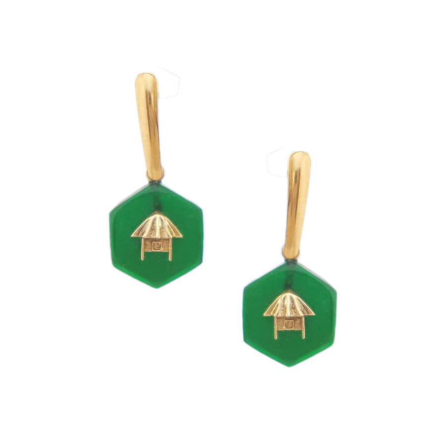 Kubo Earrings in Green (Pre-Order)