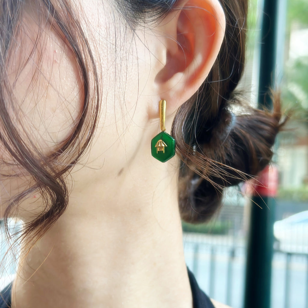 Kubo Earrings in Green (Pre-Order)
