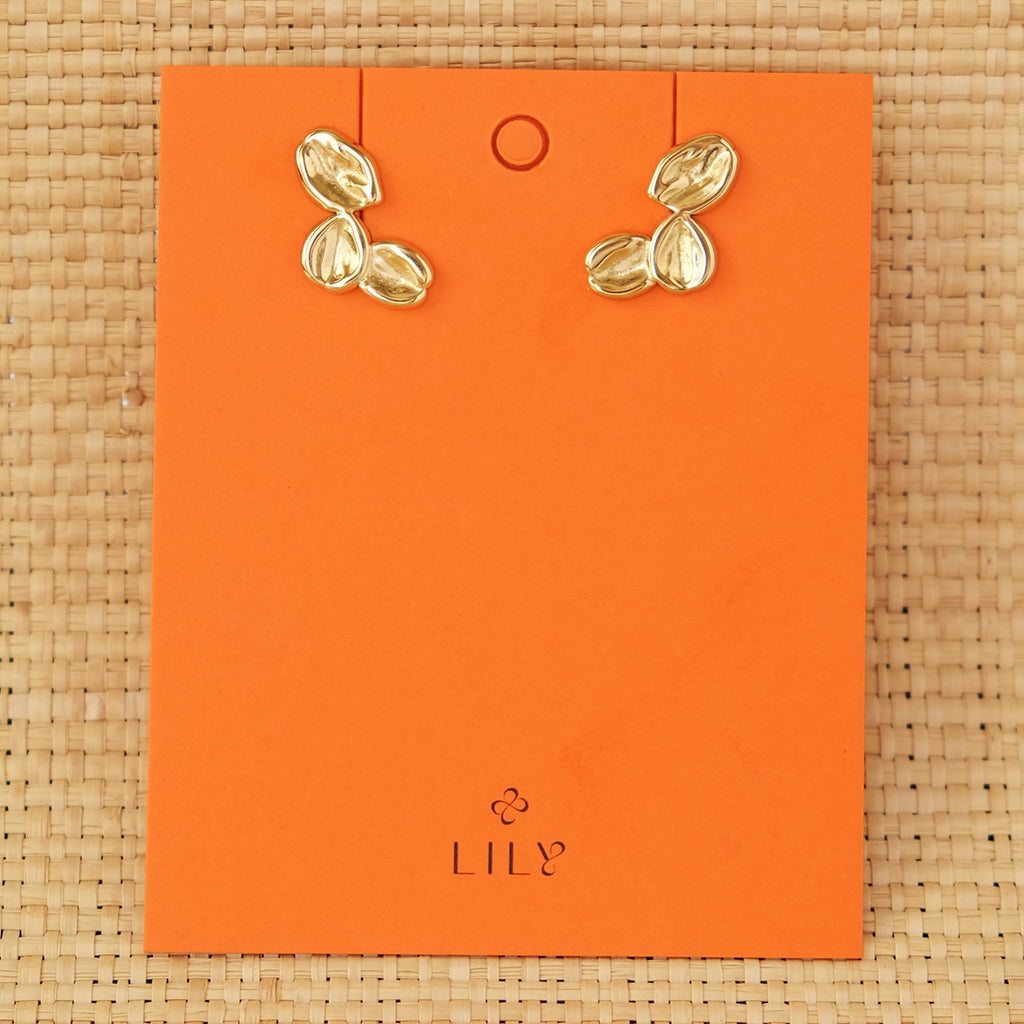 2-in-1 Bean Trio Earrings in Gold (Pre-Order & Limited)