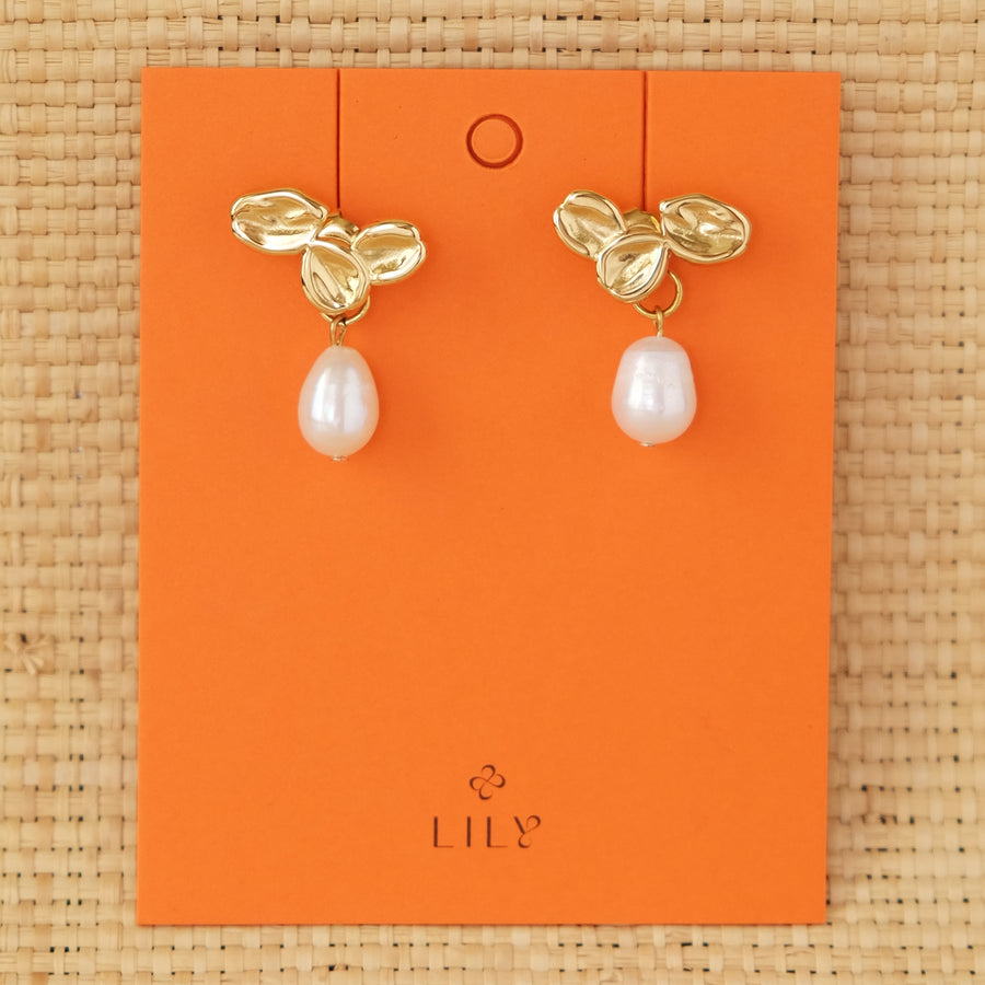 2-in-1 Bean Trio Earrings in Gold (Pre-Order & Limited)