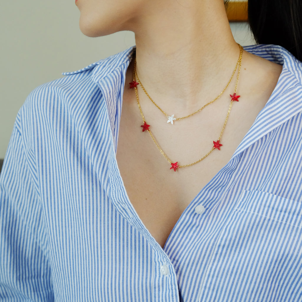 Una Santan Necklace in Ivory and 14k Gold