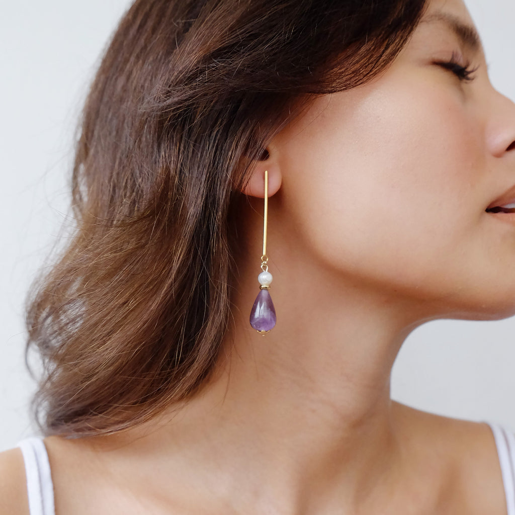 Salma Earrings in Amethyst (LoveFlawed)