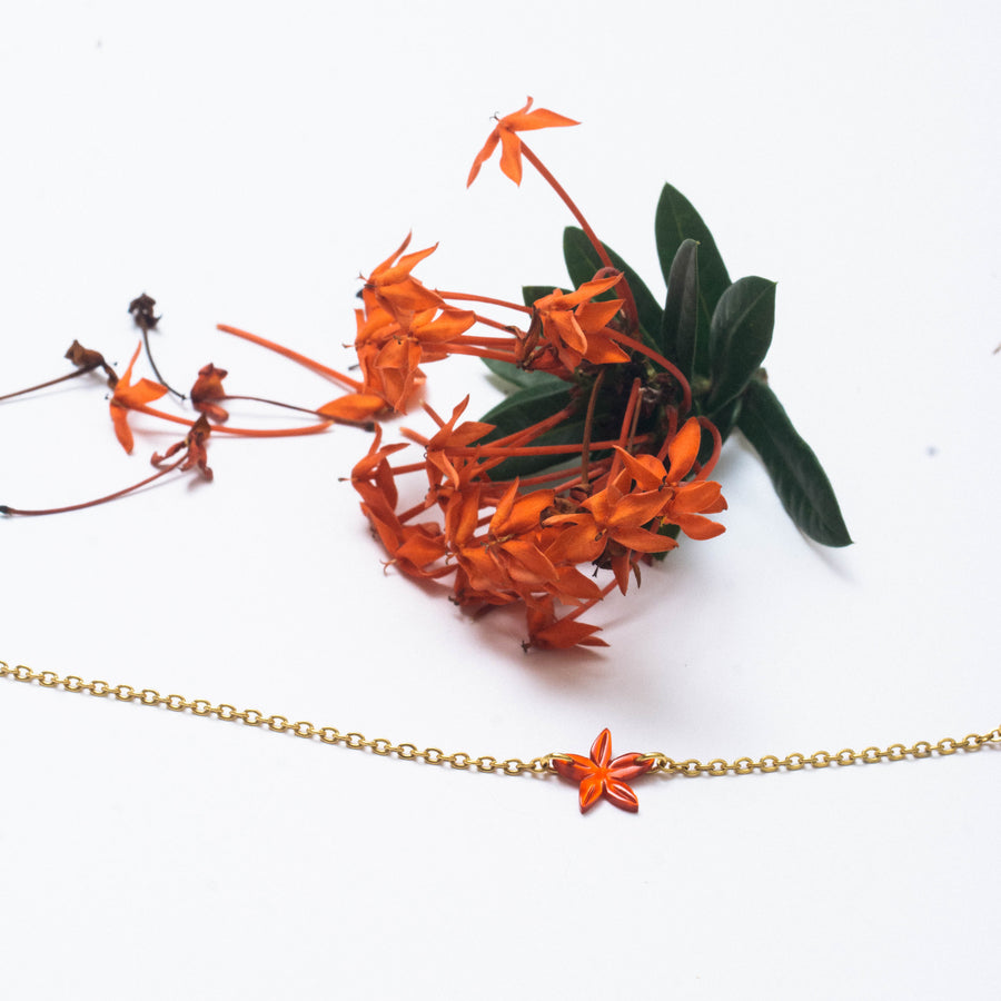 Una Santan Necklace in Red and 14k Gold (Pre-Order)