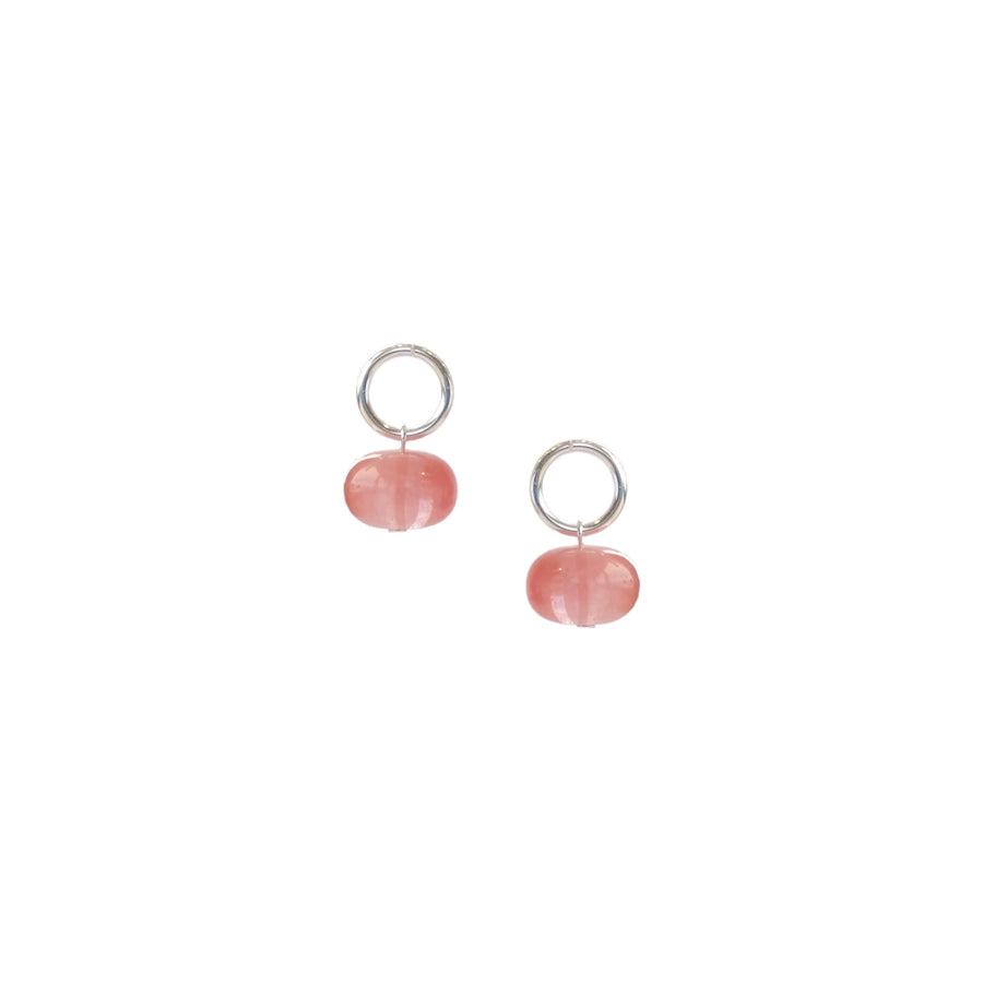 Donut Charms in Cherry Quartz (Sterling Silver)