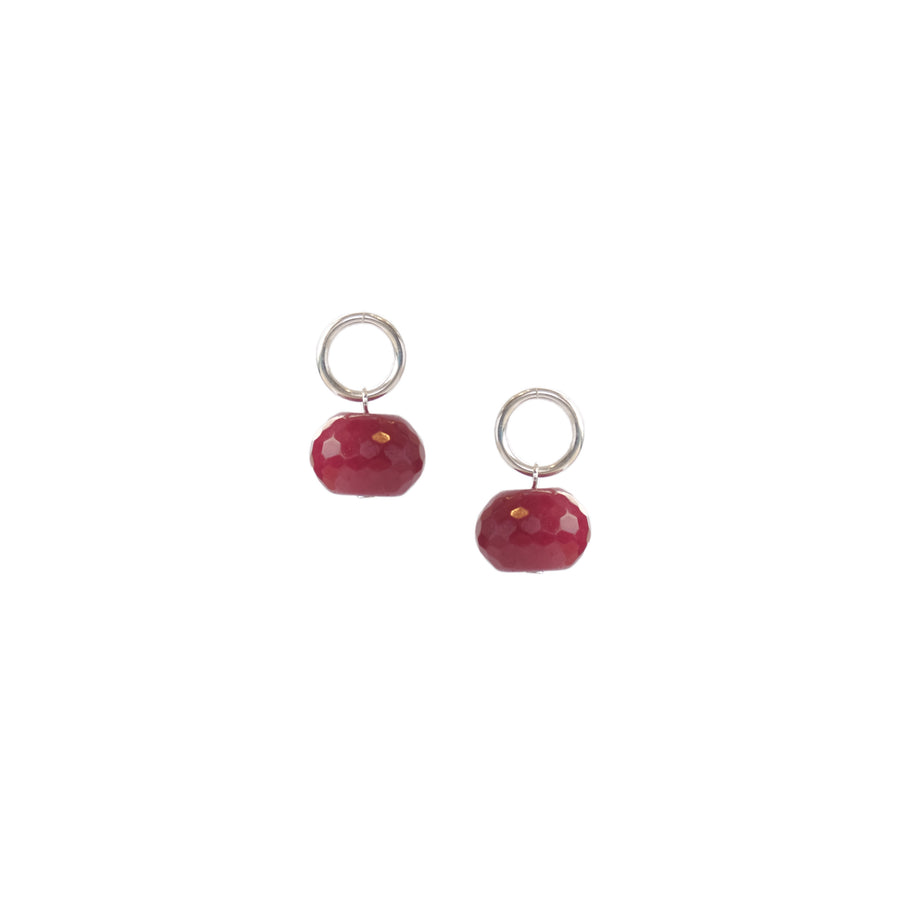 Donut Charms in Red Agate (Sterling Silver)