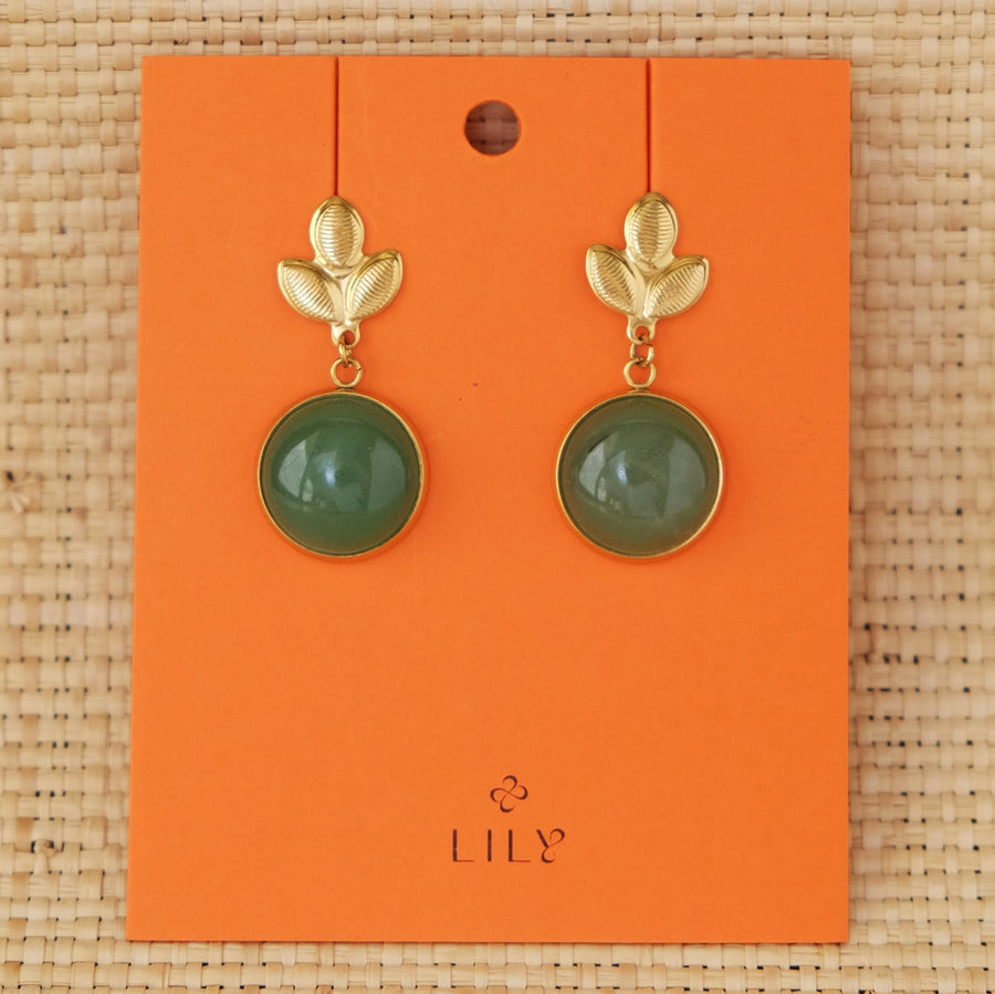 Ina Earrings in Green Aventurine (Pre-Order & Limited)