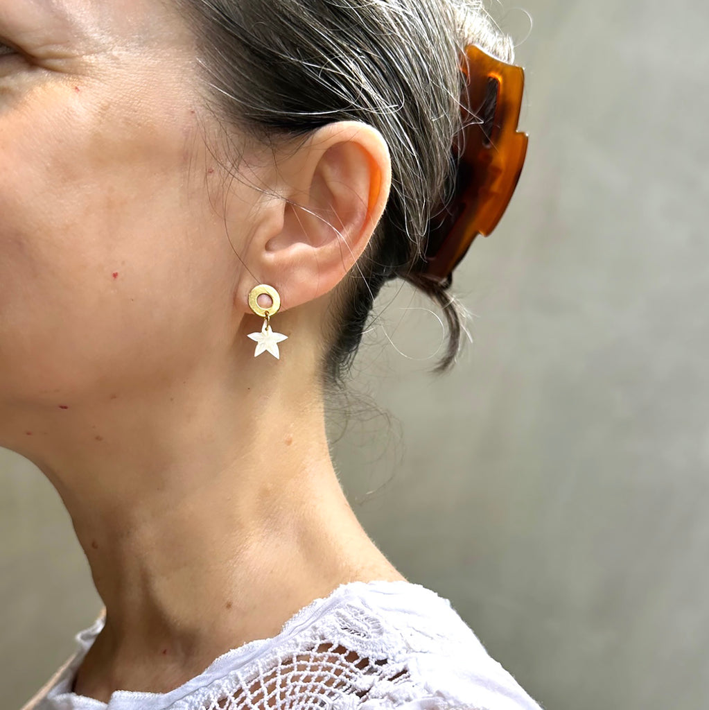 Janine Earrings in Mother of Pearl