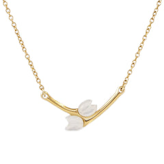 Jasmine Twin Necklace in Mother of Pearl