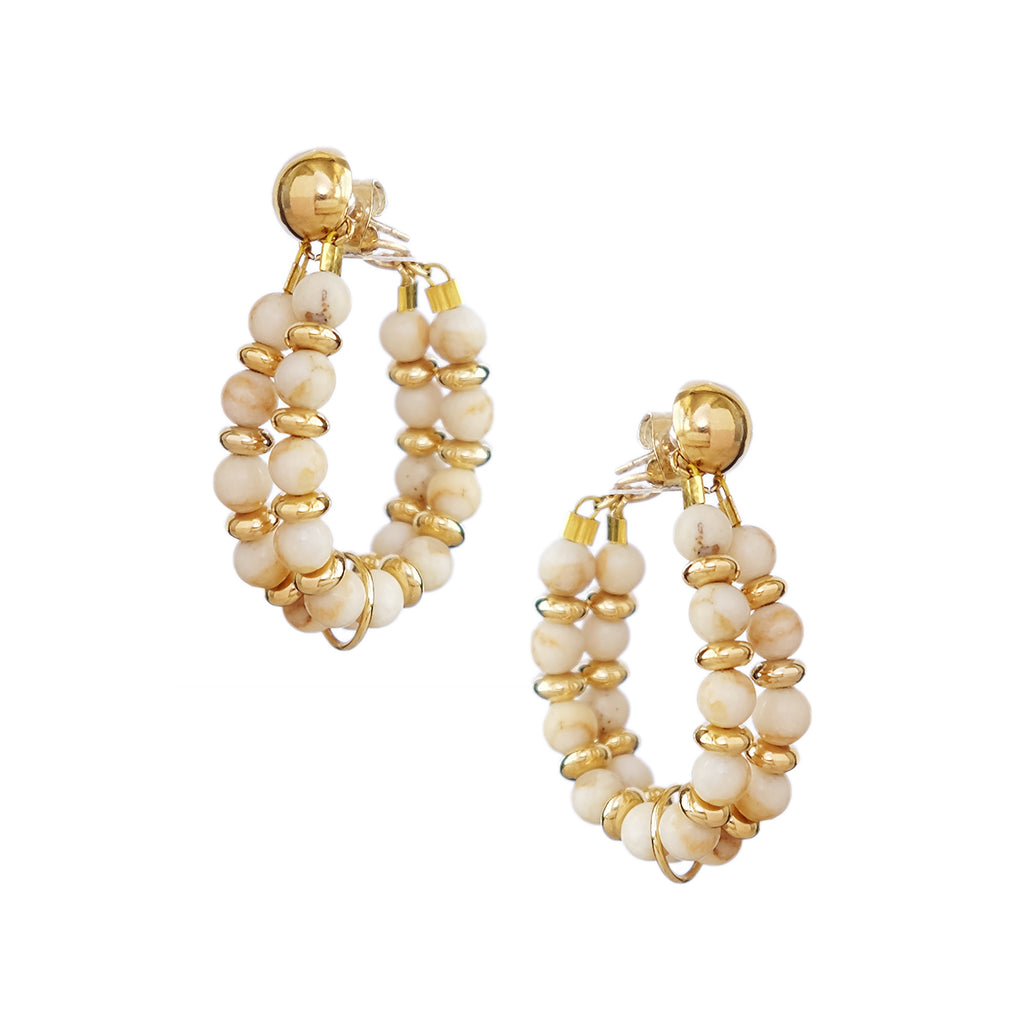 Kella Hoop Drops in White Turquoise