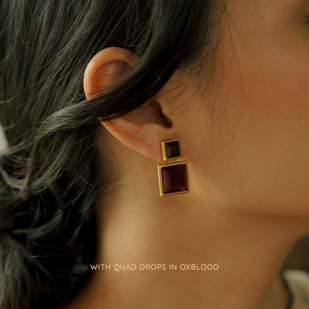 Quad Stud Earrings in Wood (Pre-Order)