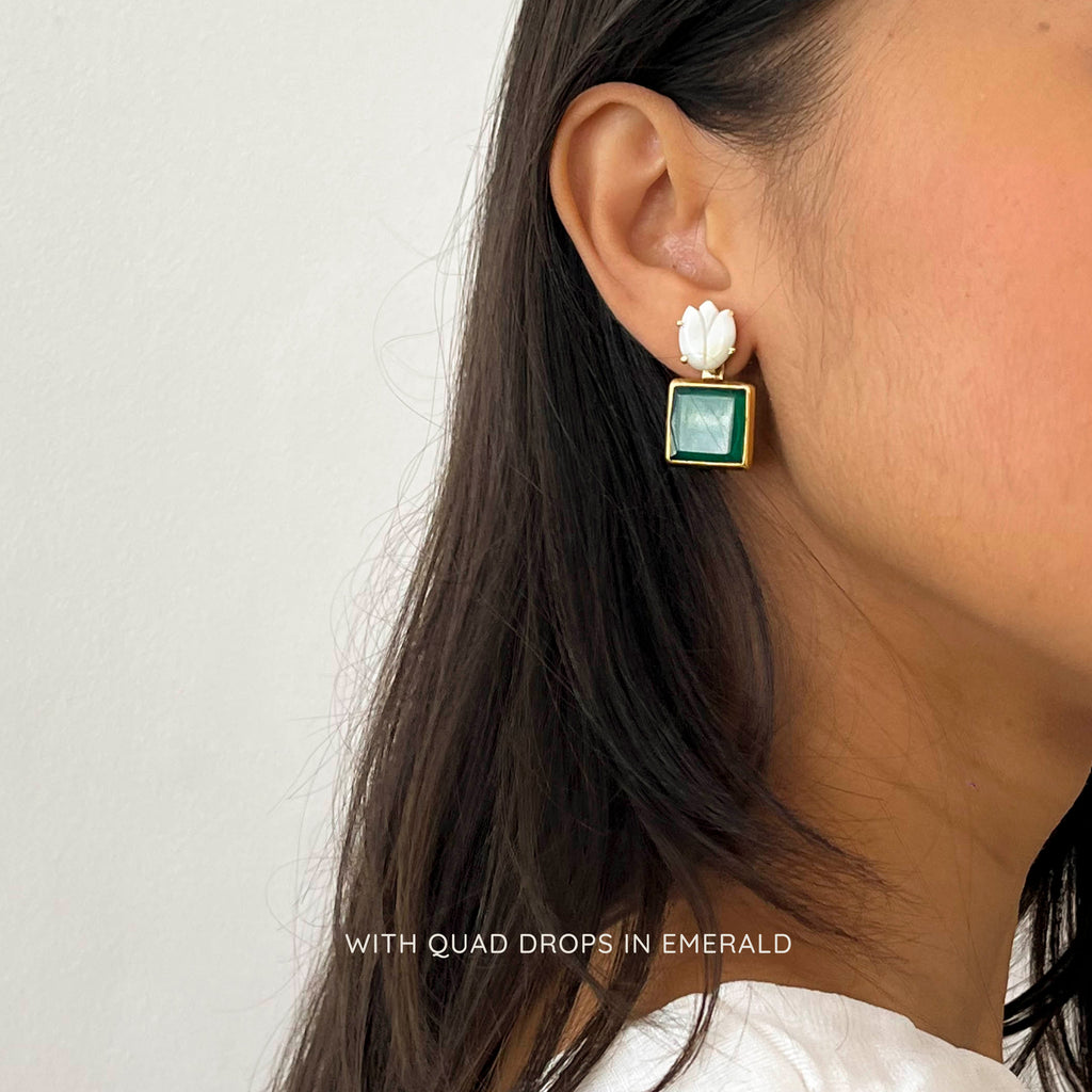 Ray Stud Earrings in Mother of Pearl (Pre-Order)