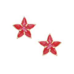 Santan Stud Earrings in Red