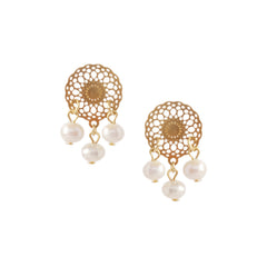 Stitch Earrings in Pearl