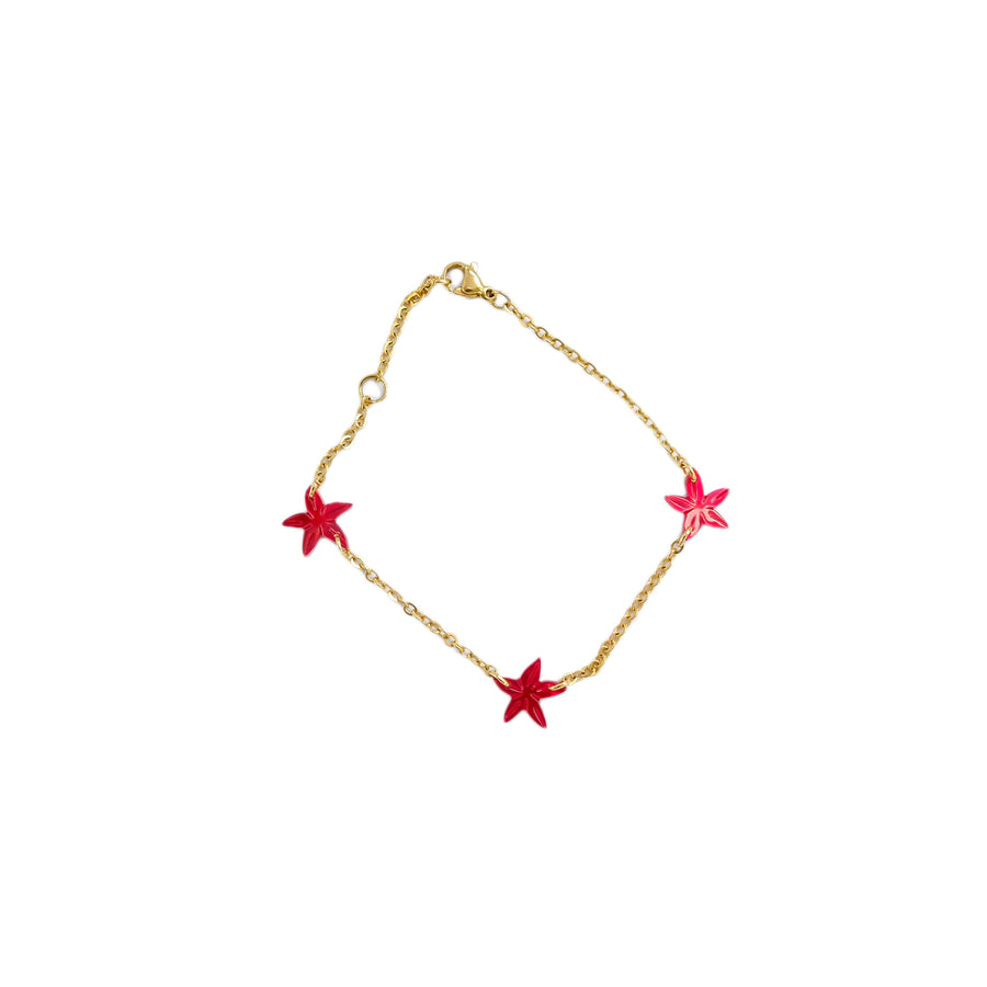 Tre Santan Bracelet in Red and 14k Gold (Pre-Order)