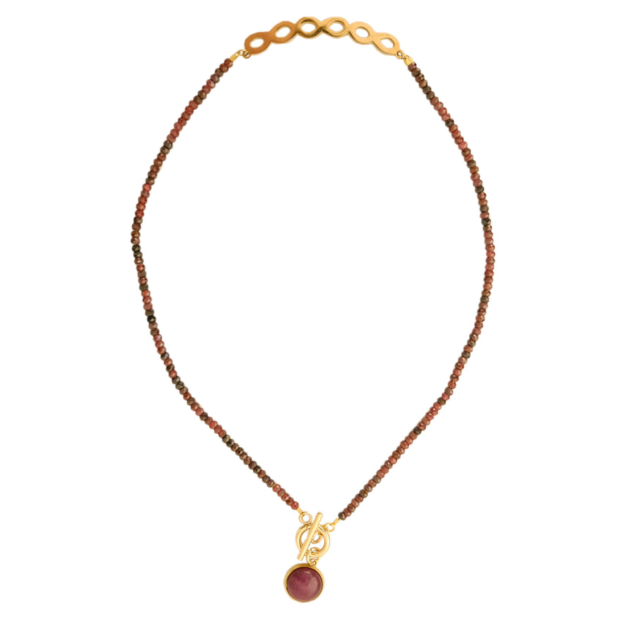 Brody Reversible Necklace in Garnet