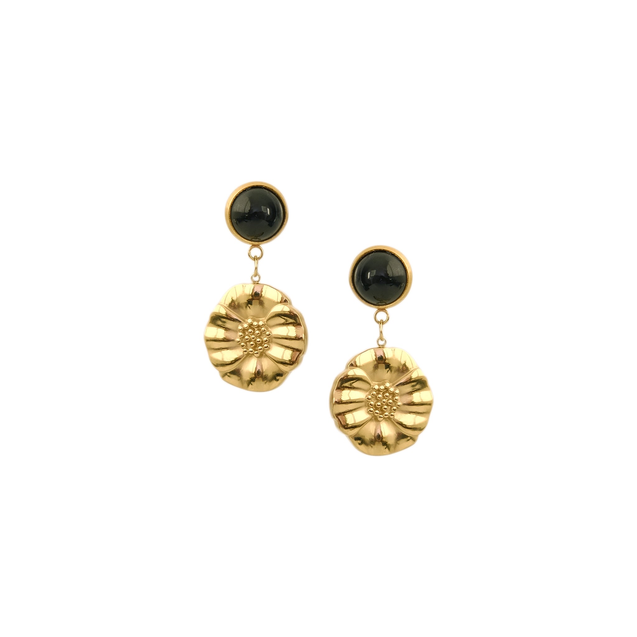 Penelope Earrings in Black Agate LILY