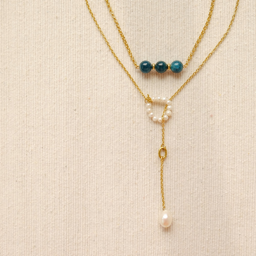 Sibu Lariat Necklace in Pearl