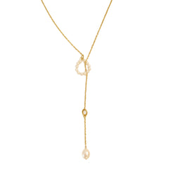 Sibu Lariat Necklace in Pearl