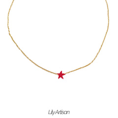 Una Santan Necklace in Red